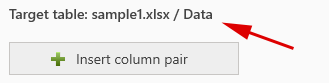 Zieltabelle Target table
